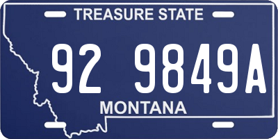 MT license plate 929849A