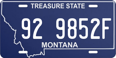 MT license plate 929852F