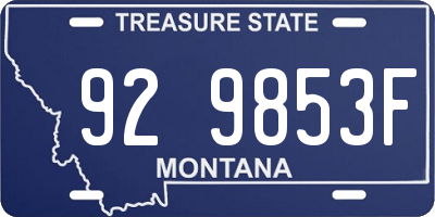 MT license plate 929853F