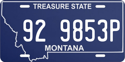 MT license plate 929853P