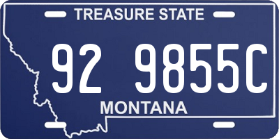 MT license plate 929855C