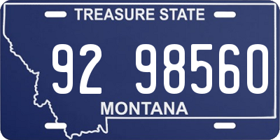 MT license plate 929856O