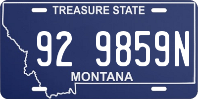 MT license plate 929859N