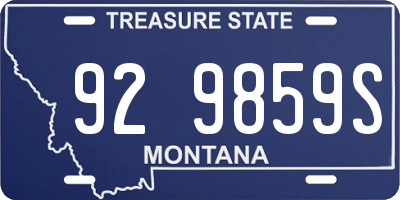 MT license plate 929859S