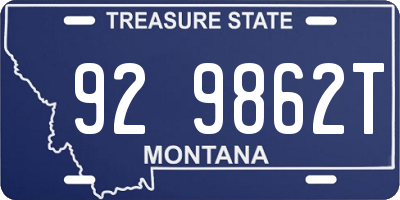 MT license plate 929862T