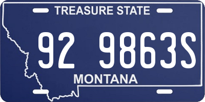 MT license plate 929863S