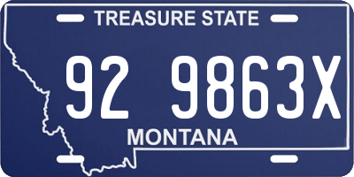 MT license plate 929863X