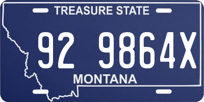 MT license plate 929864X