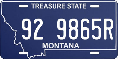 MT license plate 929865R