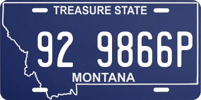 MT license plate 929866P