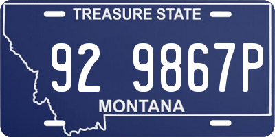 MT license plate 929867P