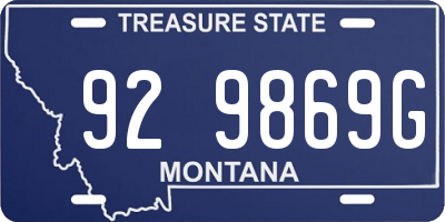 MT license plate 929869G