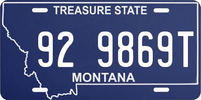 MT license plate 929869T