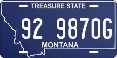 MT license plate 929870G
