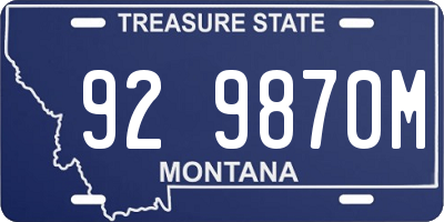 MT license plate 929870M