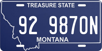 MT license plate 929870N