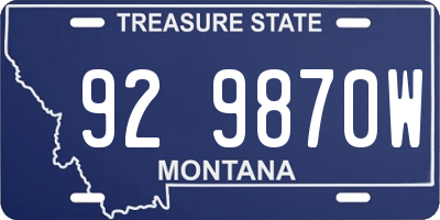 MT license plate 929870W