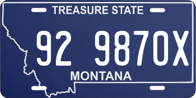 MT license plate 929870X