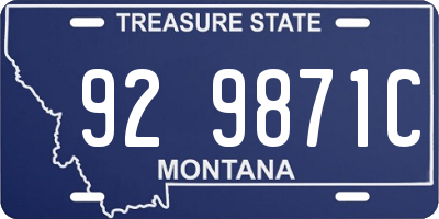 MT license plate 929871C