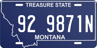 MT license plate 929871N