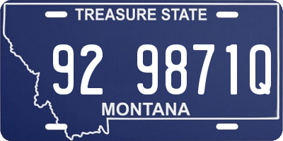 MT license plate 929871Q