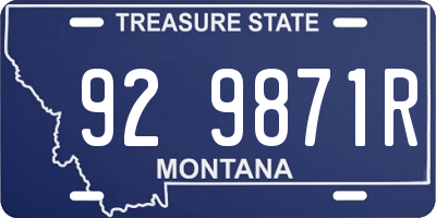 MT license plate 929871R