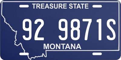 MT license plate 929871S