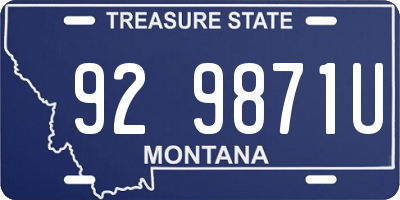 MT license plate 929871U