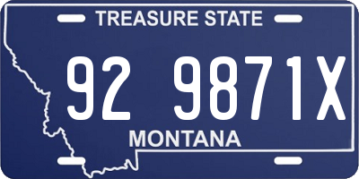 MT license plate 929871X