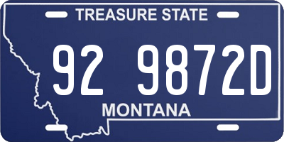MT license plate 929872D