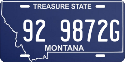 MT license plate 929872G