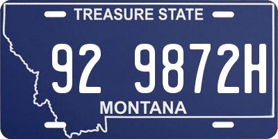 MT license plate 929872H