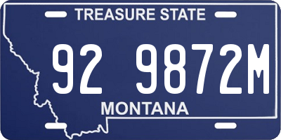 MT license plate 929872M