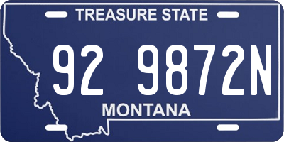 MT license plate 929872N