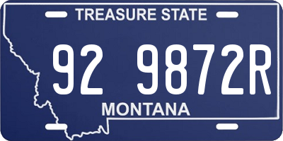 MT license plate 929872R