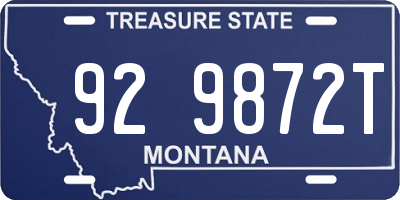 MT license plate 929872T