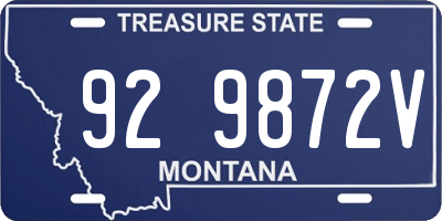 MT license plate 929872V