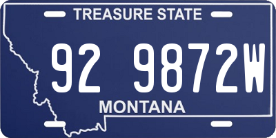 MT license plate 929872W