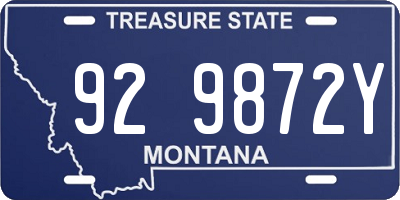 MT license plate 929872Y