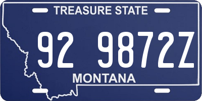 MT license plate 929872Z