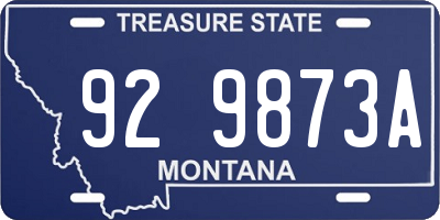 MT license plate 929873A