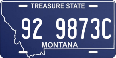 MT license plate 929873C