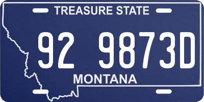 MT license plate 929873D