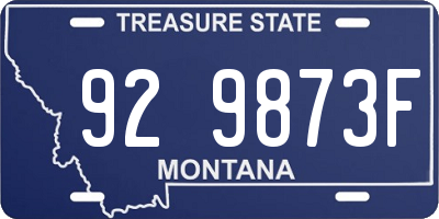 MT license plate 929873F
