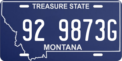 MT license plate 929873G