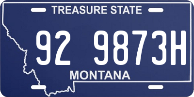 MT license plate 929873H