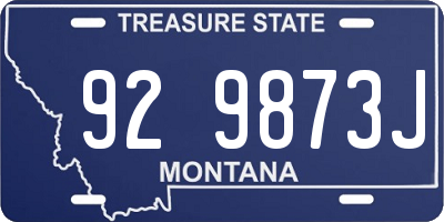 MT license plate 929873J