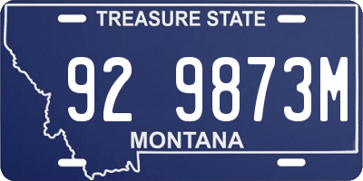 MT license plate 929873M