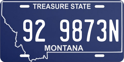 MT license plate 929873N