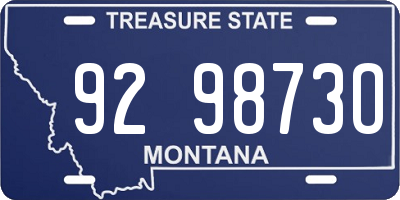 MT license plate 929873O